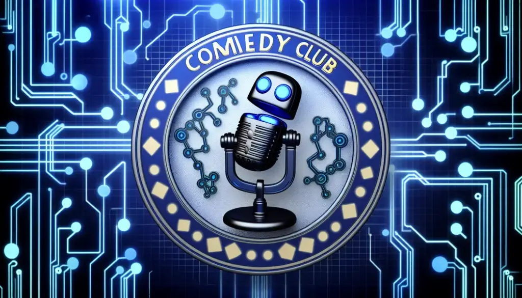 A logo symbolizing AI's blend of innovation and humor.