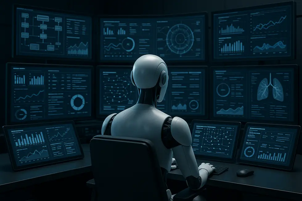 An AI control room showcasing various industry applications of Agentic RAG.